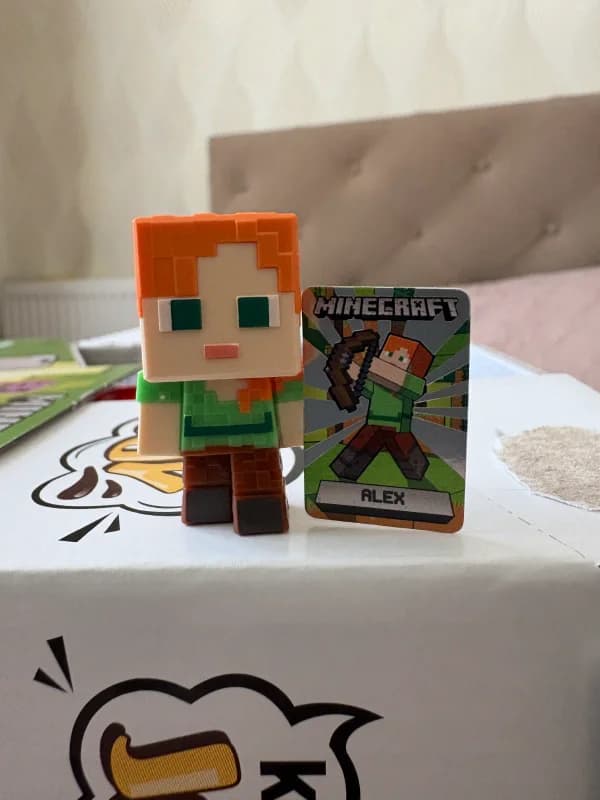 Алекс з карточкою майнкрафт